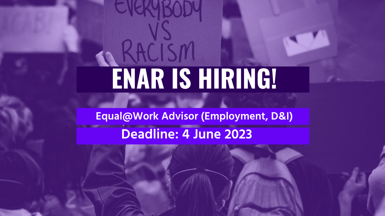 Policy and Advocacy Advisor Employment, Diversity & Inclusion, Equal@Work, ENAR